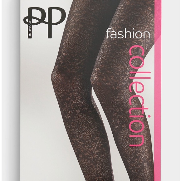 Pretty Polly black Boho pattern tights NWT - Picture 3 of 10